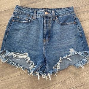 High Rise denim distressed jean shorts. Wild fable. Size zero